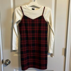 Girl’s Black & Red Plaid Dress